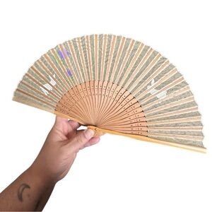 Japanese Folding Fan With Rabbit Design